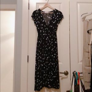 Elegant Black Floral Women's Dress